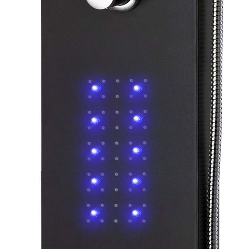 Douchepaneel 20x44x130 cm aluminium zwart