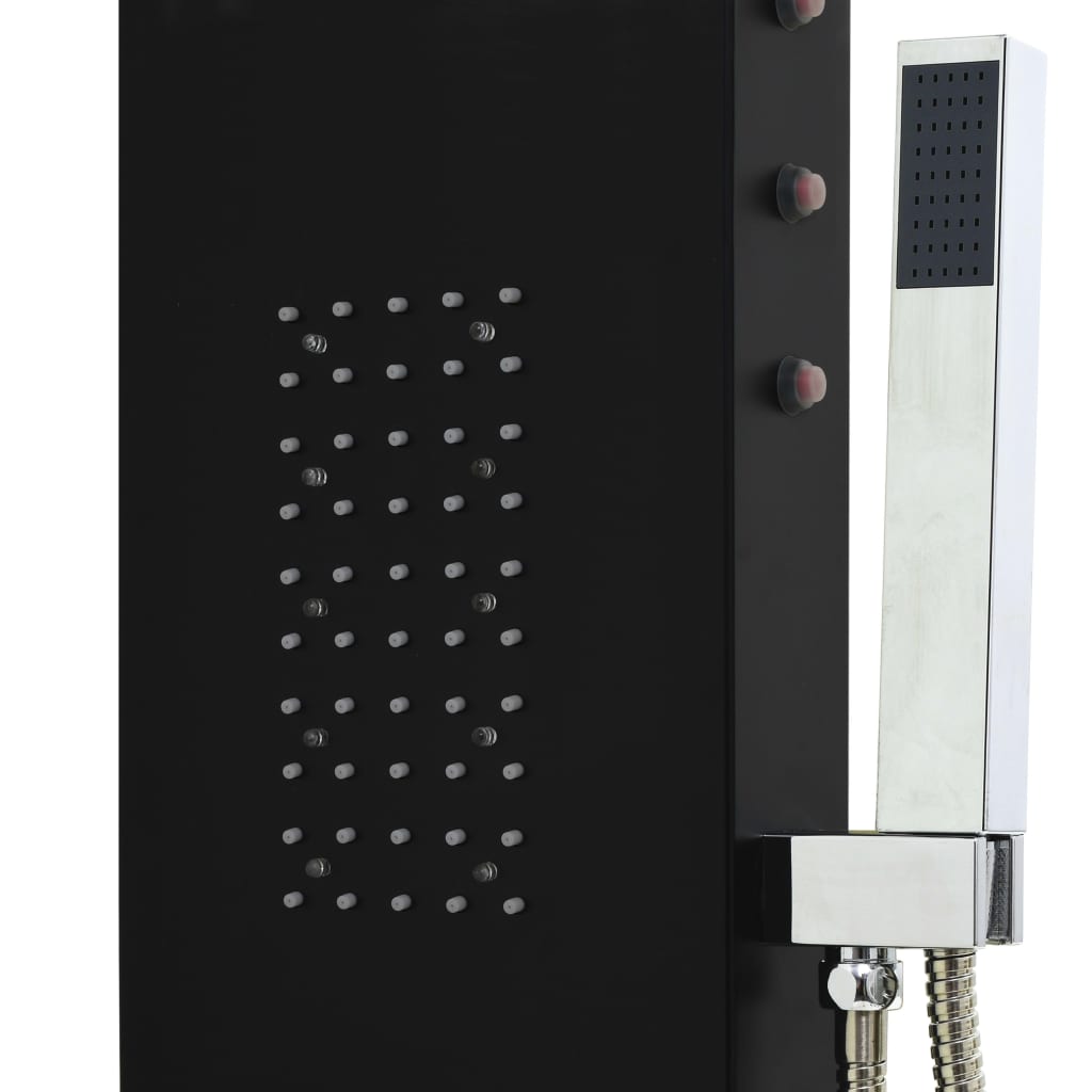 Douchepaneel 20x44x130 cm aluminium zwart