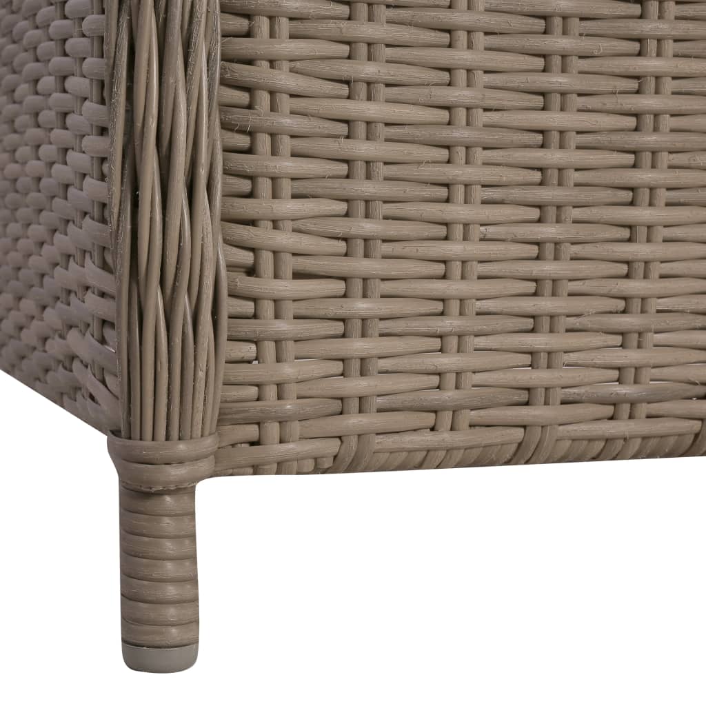 -Delige Bistroset Poly Rattan Bruin met kussens