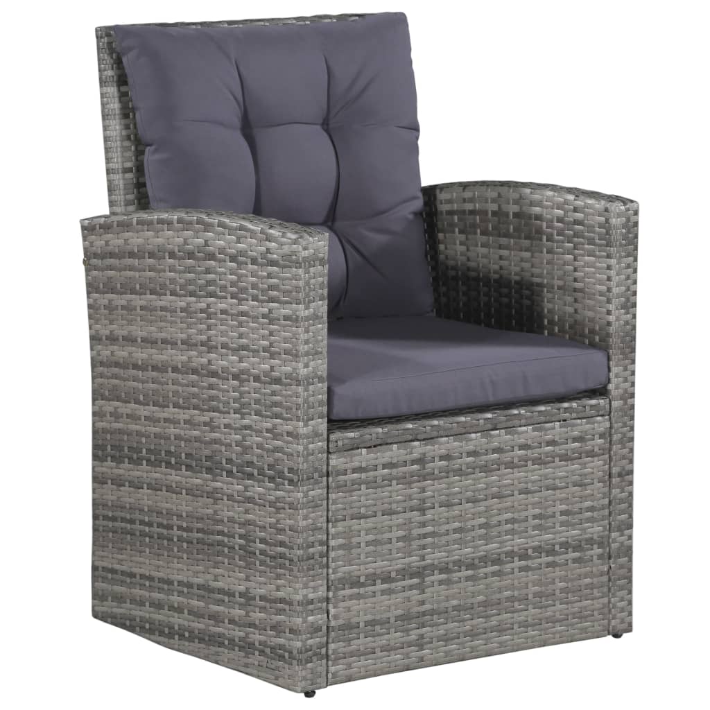 6-Delige Loungeset Met Kussens Poly Rattan Grijs