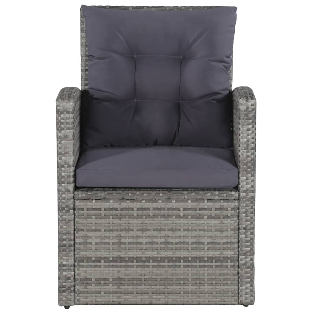 6-Delige Loungeset Met Kussens Poly Rattan Grijs