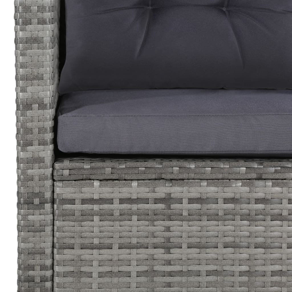 6-Delige Loungeset Met Kussens Poly Rattan Grijs