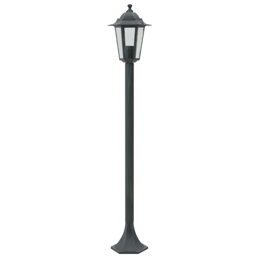 Paalverlichting voor tuin E27 110 cm aluminium donkergroen 6 st