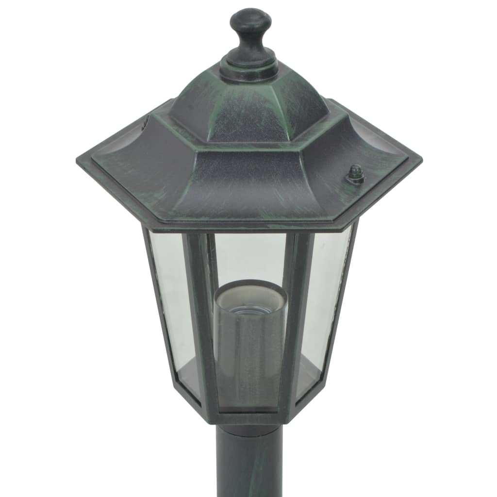 Paalverlichting voor tuin E27 110 cm aluminium donkergroen 6 st