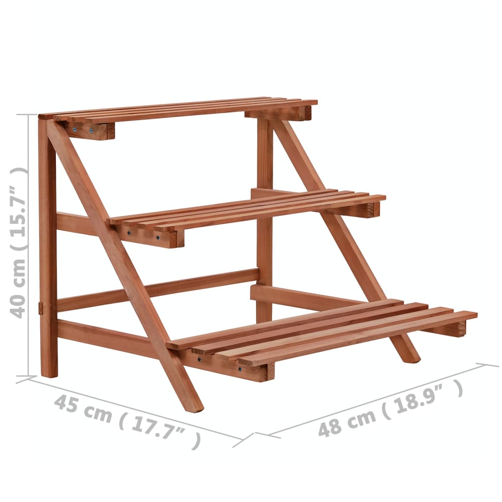 Plantenstandaard 3-Laags 48X45X40 Cm Cederhout 1 48 x 45 x 40 cm