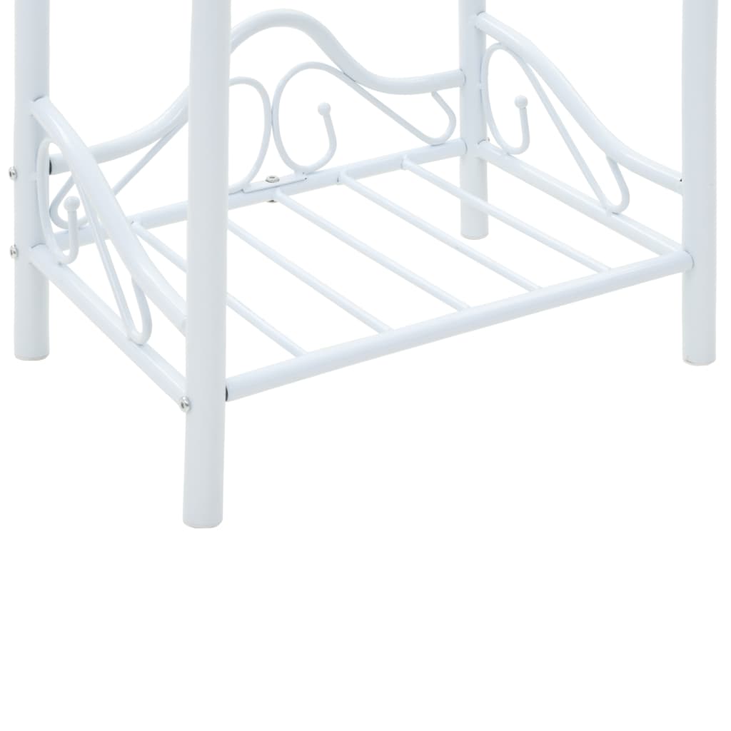 Nachtkastjes 45X30,5X60 Cm Staal En Gehard Glas Wit 1