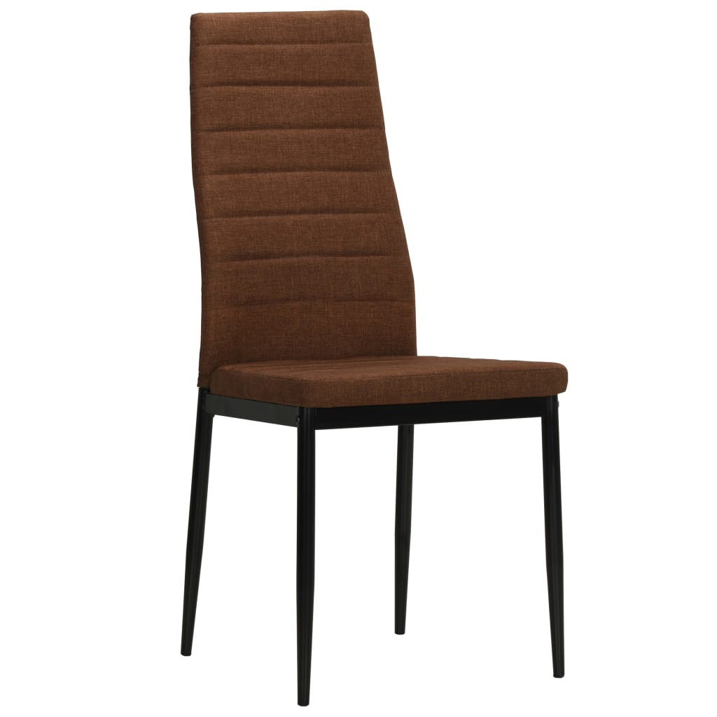 Eetkamerstoelen 4 st stof bruin