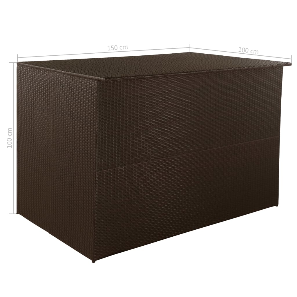 Tuinbox 150X100X100 Cm Poly Rattan Bruin