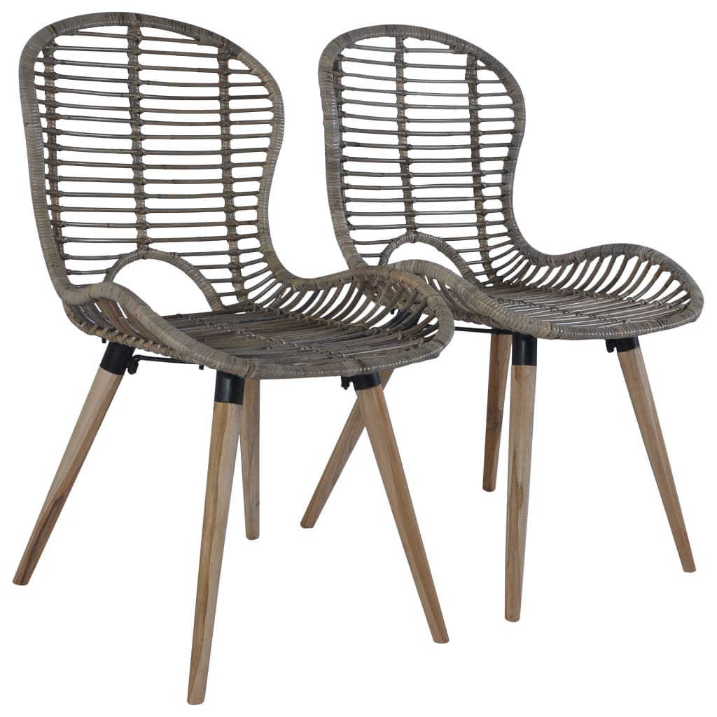 Eetkamerstoelen Natuurlijk Rattan 2 Bruin