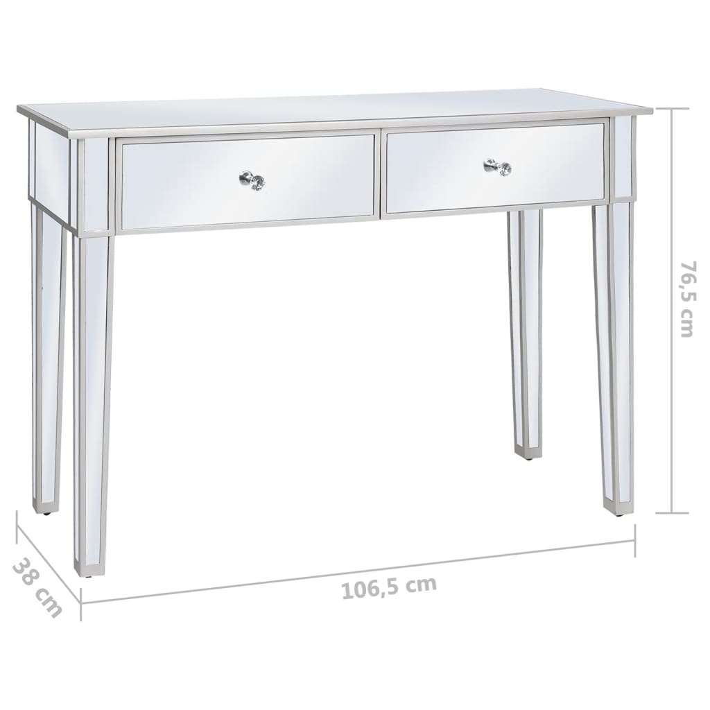 Wandtafel gespiegeld 106,5x38x76,5 cm MDF en glas