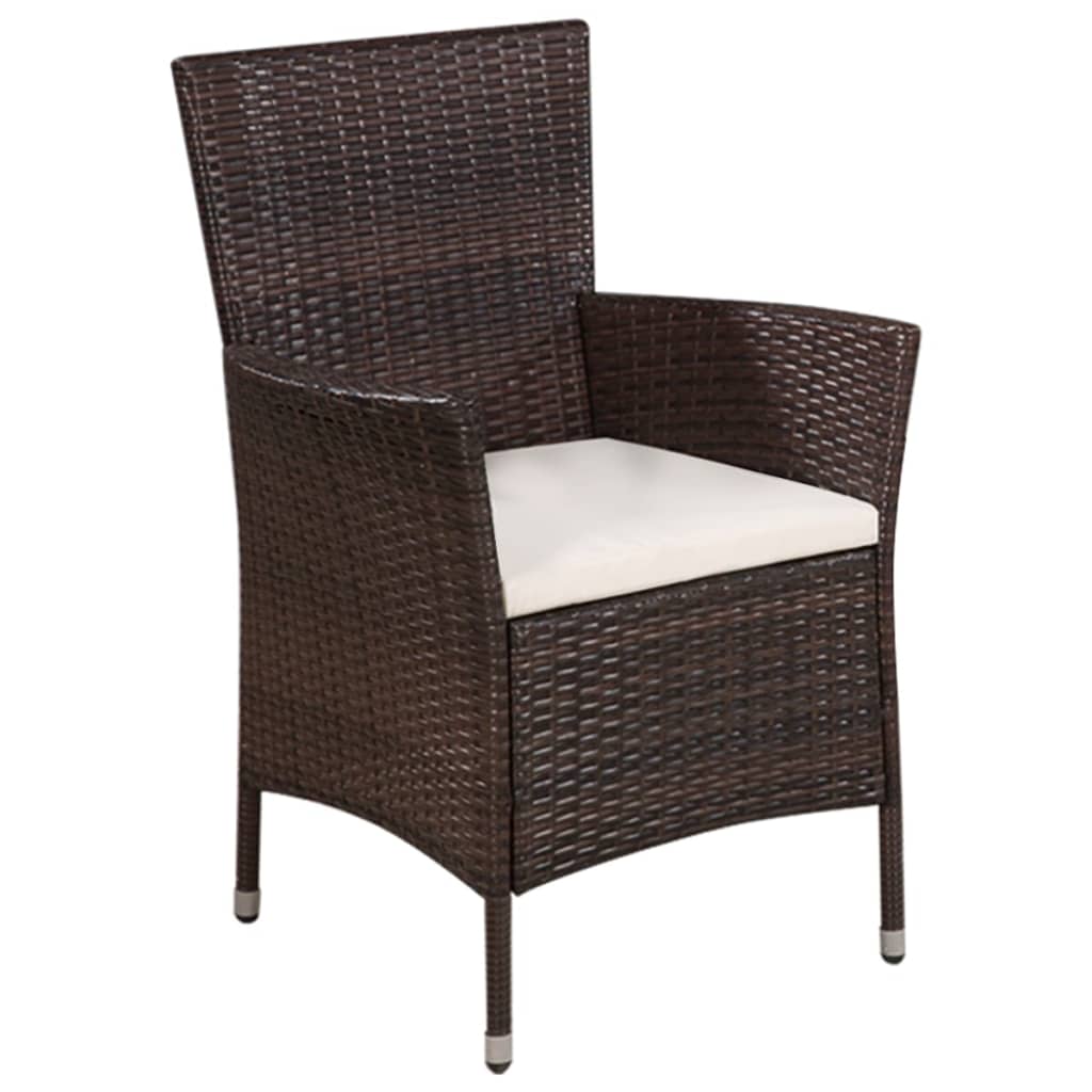 -Delige Bistroset Poly Rattan Bruin