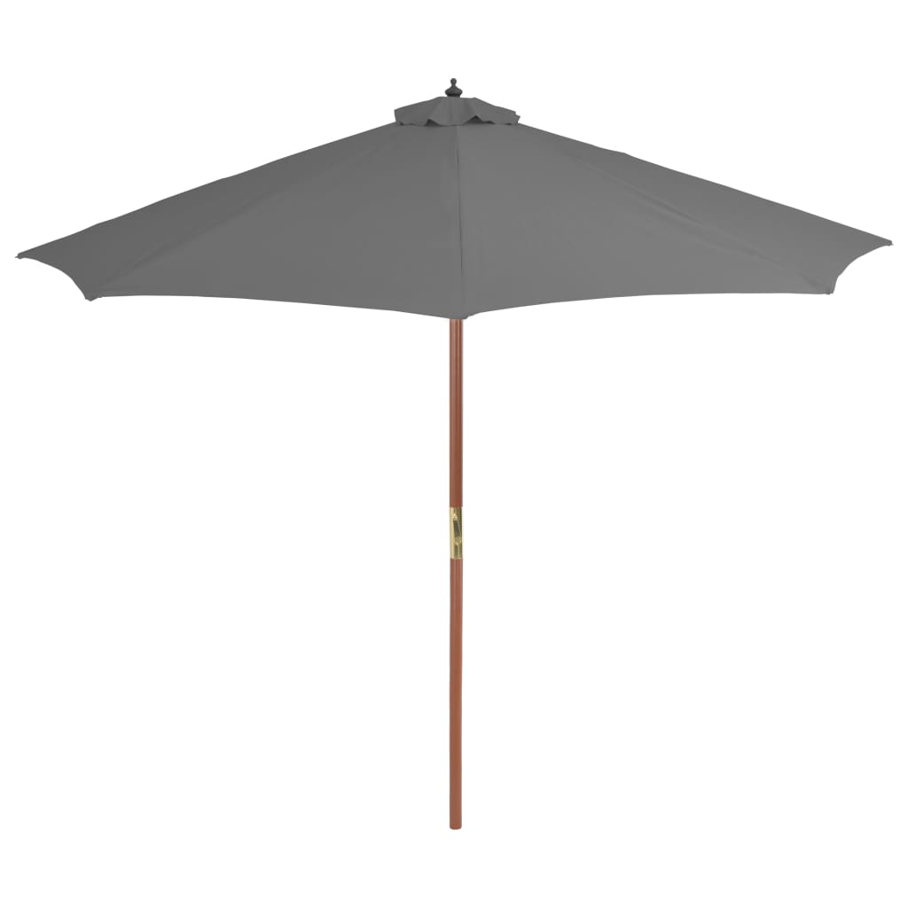 Parasol Met Houten Paal 300 Cm Antraciet Grijs