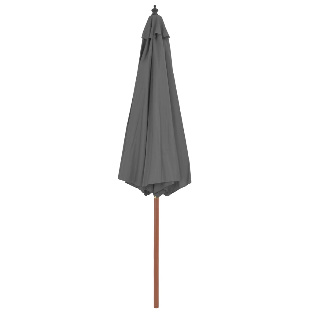 Parasol Met Houten Paal 300 Cm Antraciet Grijs