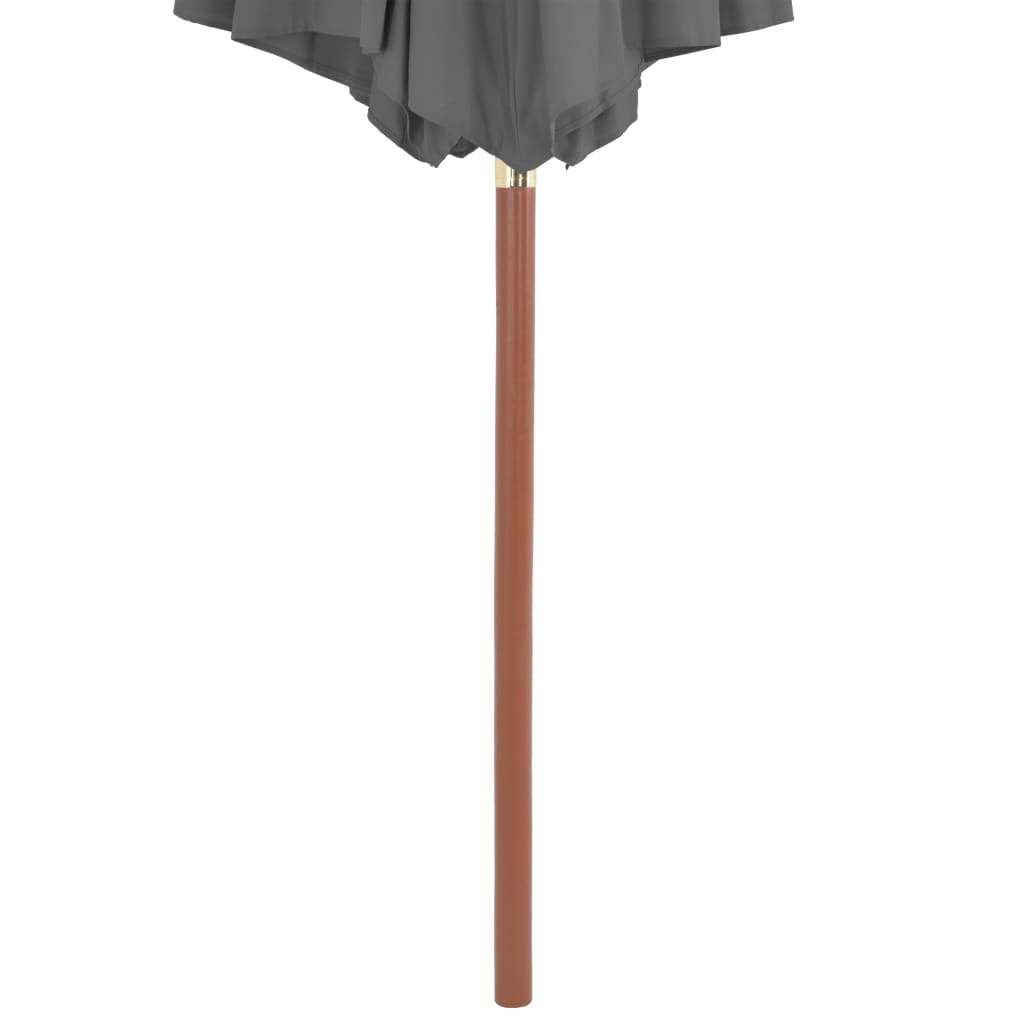 Parasol Met Houten Paal 300 Cm Antraciet Grijs