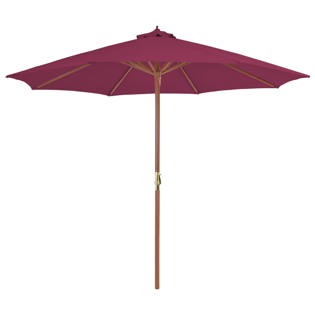 Parasol Met Houten Paal 300 Cm Bordeauxrood