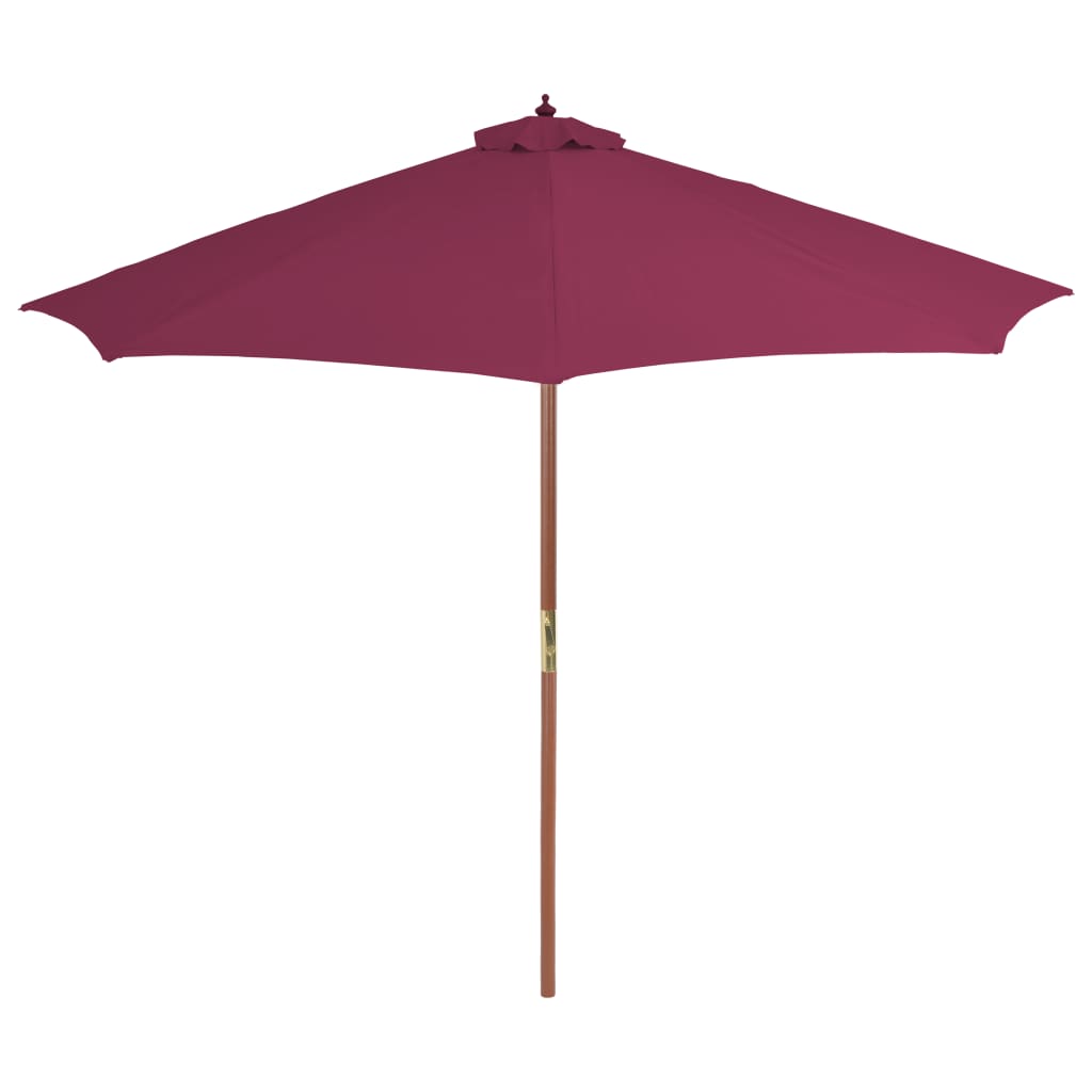 Parasol Met Houten Paal 300 Cm Bordeauxrood