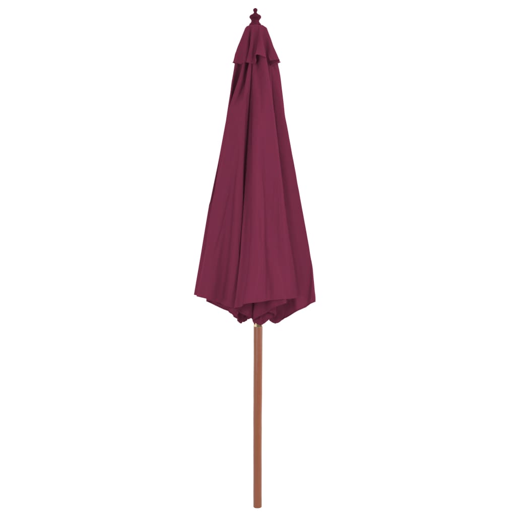 Parasol Met Houten Paal 300 Cm Bordeauxrood