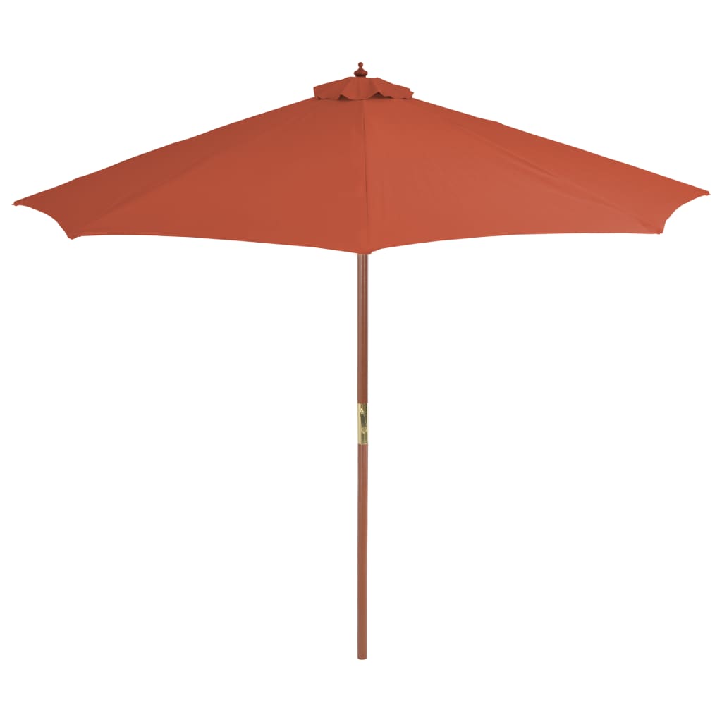 Parasol Met Houten Paal 300 Cm Terracotta orange