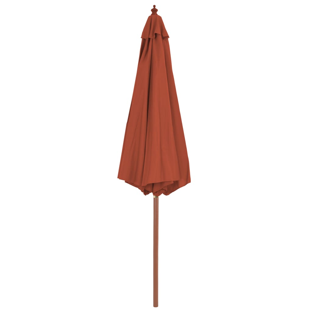 Parasol Met Houten Paal 300 Cm Terracotta orange