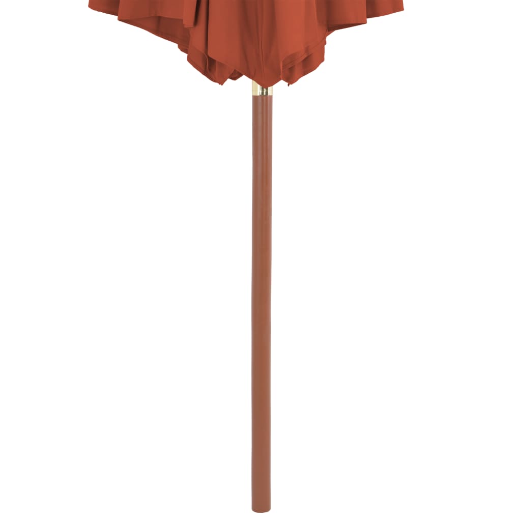 Parasol Met Houten Paal 300 Cm Terracotta orange