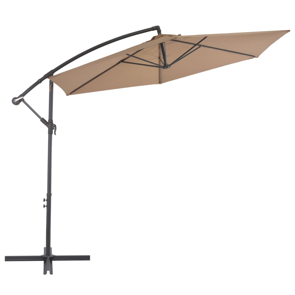 Zweefparasol Met Aluminium Paal 300 Cm Taupe