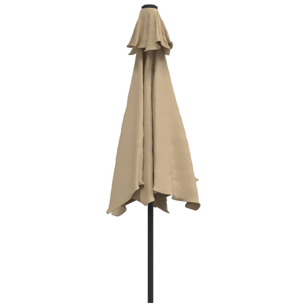 Parasol Met Led-Verlichting En Stalen Paal 300 Cm Taupe