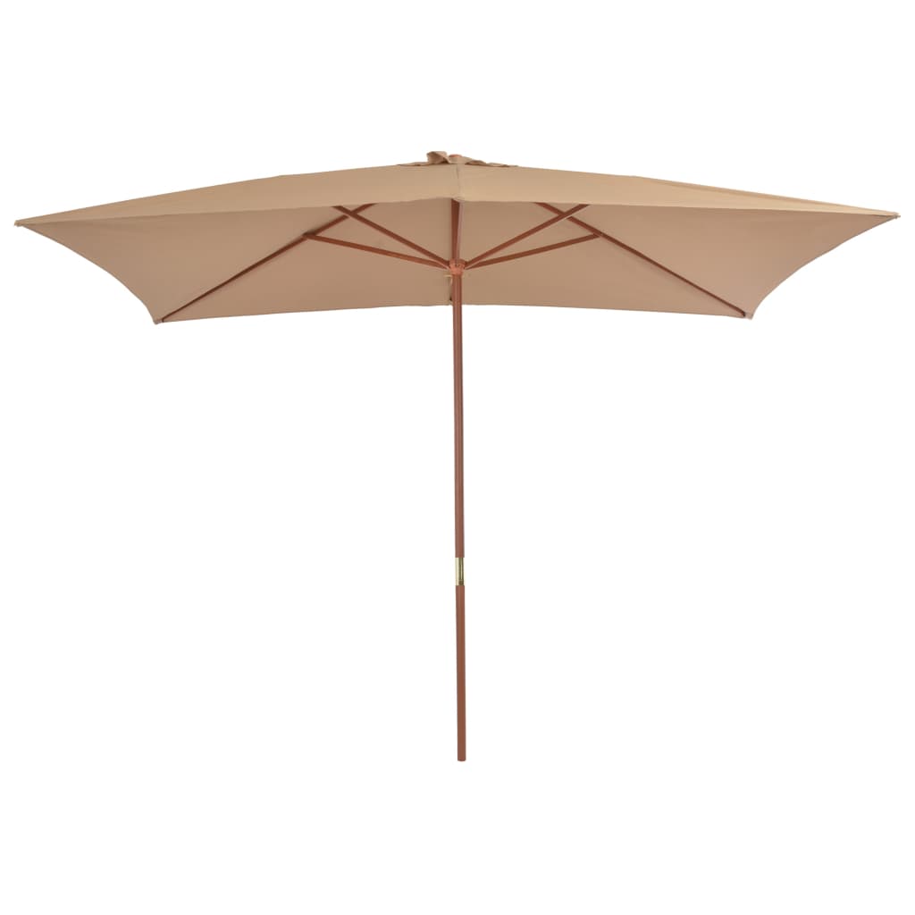 Parasol Met Houten Paal 200X300 Cm Taupe