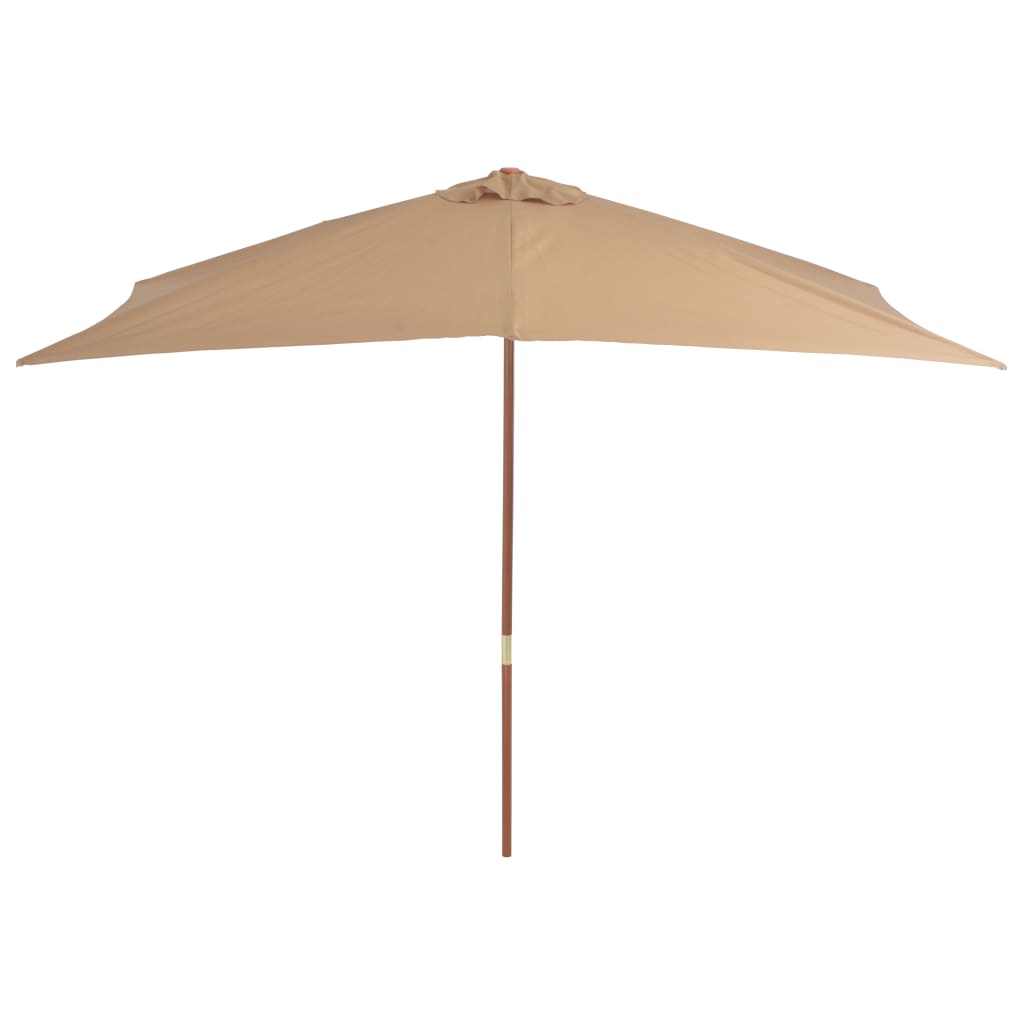 Parasol Met Houten Paal 200X300 Cm Taupe