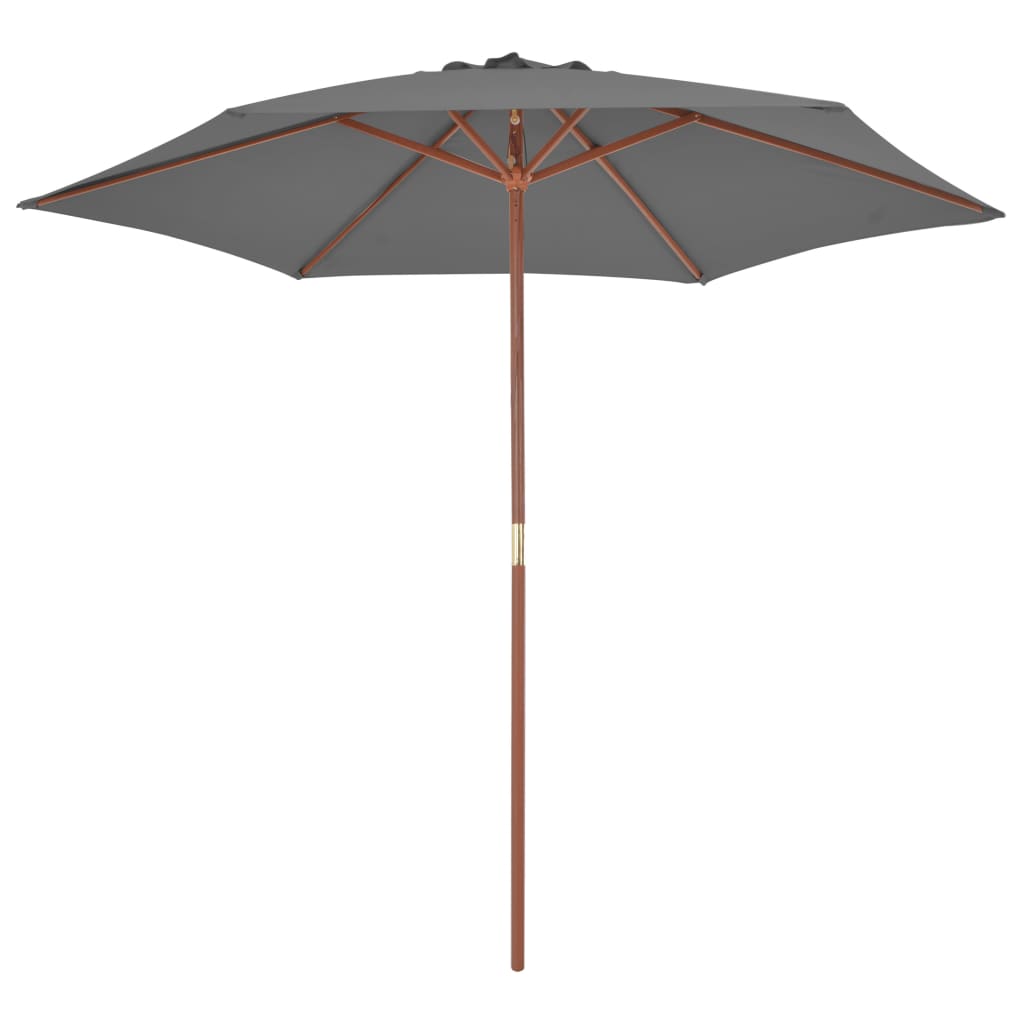 Parasol Met Houten Paal 270 Cm Antraciet