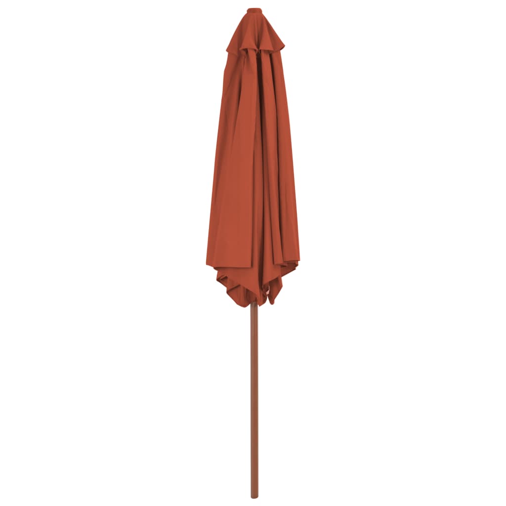 Parasol Met Houten Paal 270 Cm Terracotta