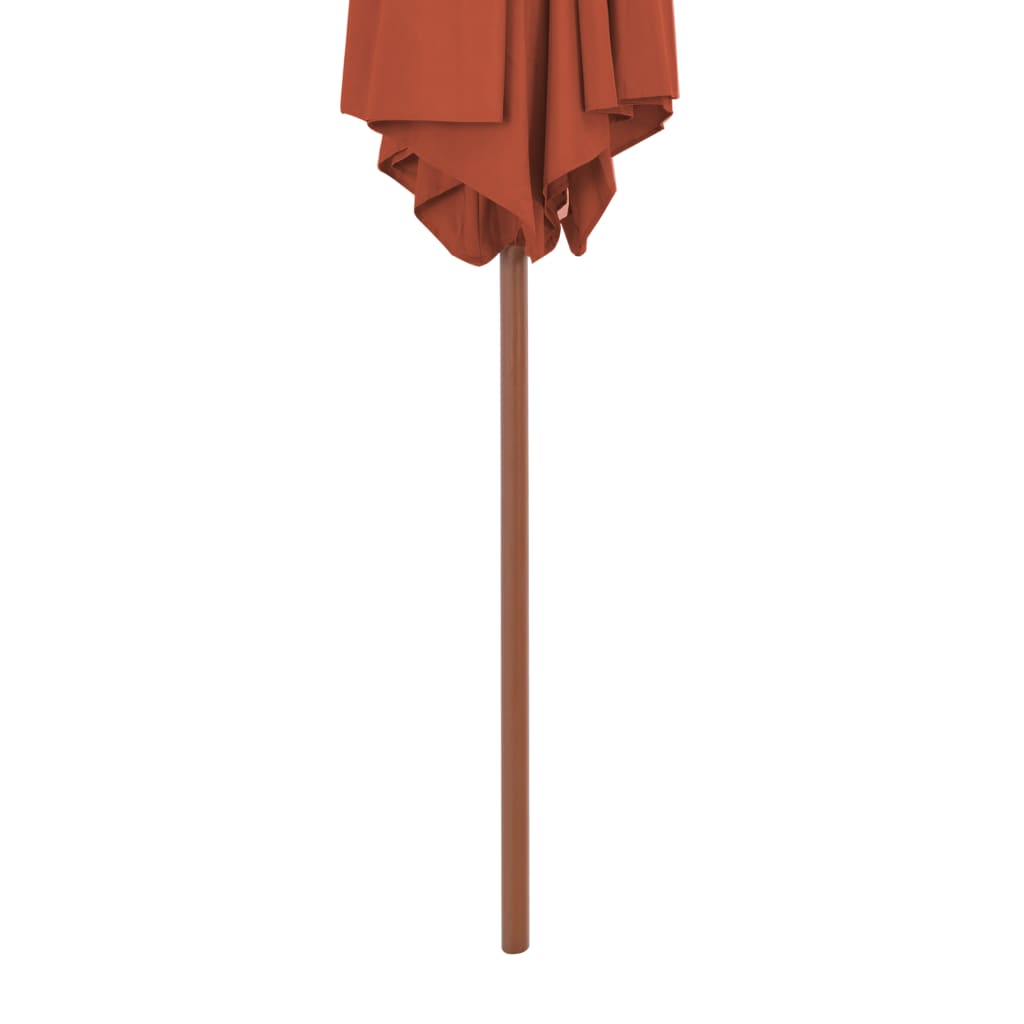 Parasol Met Houten Paal 270 Cm Terracotta