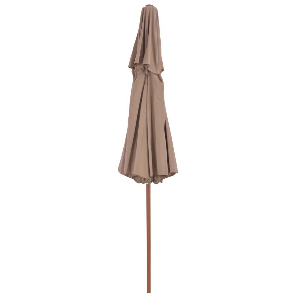 Parasol Dubbeldekker Met Houten Paal 270 Cm Taupe