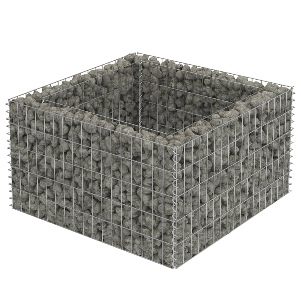 Gabion plantenbak verhoogd 90x90x50 cm gegalvaniseerd staal