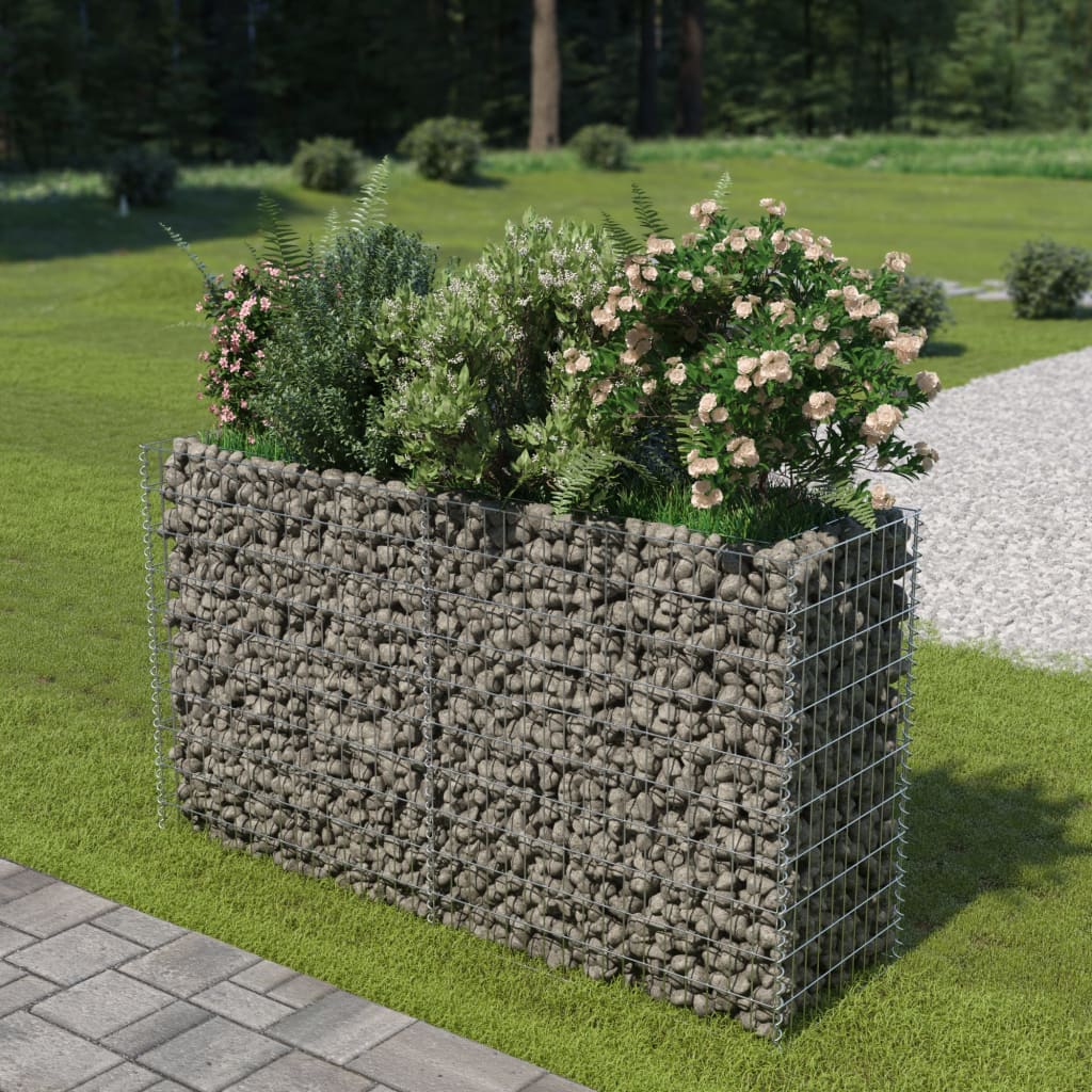 Gabion Plantenbak Verhoogd Gegalvaniseerd Staal 180 x 50 x 100 cm