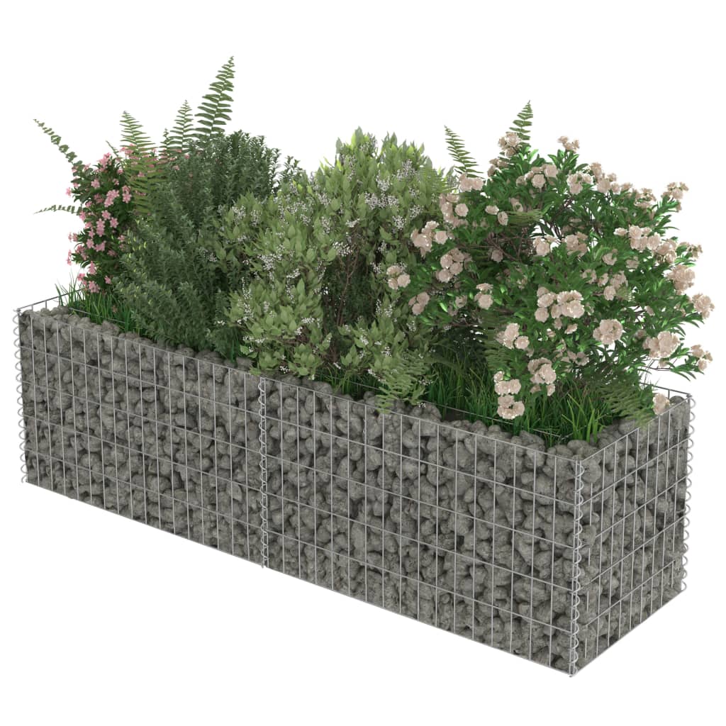 Gabion Plantenbak Verhoogd Gegalvaniseerd Staal 180 x 50 x 50 cm