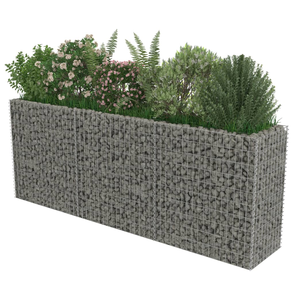 Gabion Plantenbak Verhoogd Gegalvaniseerd Staal 270 x 50 x 100 cm