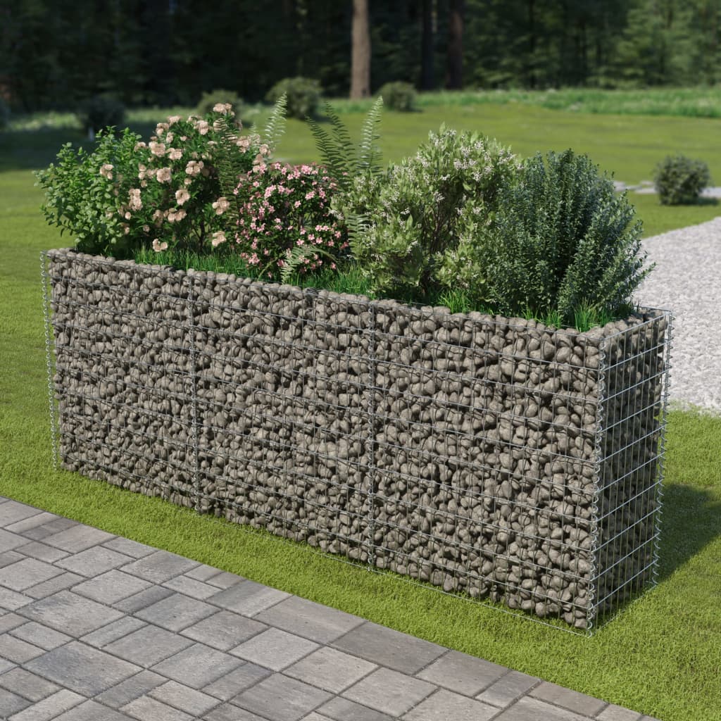 Gabion Plantenbak Verhoogd Gegalvaniseerd Staal 270 x 50 x 100 cm