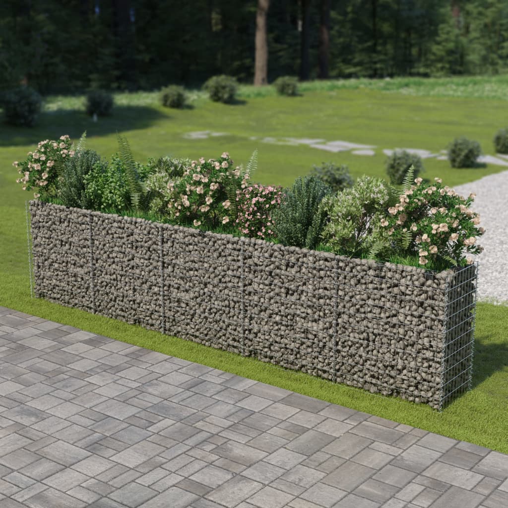 Gabion Plantenbak Verhoogd Gegalvaniseerd Staal 450 x 50 x 100 cm