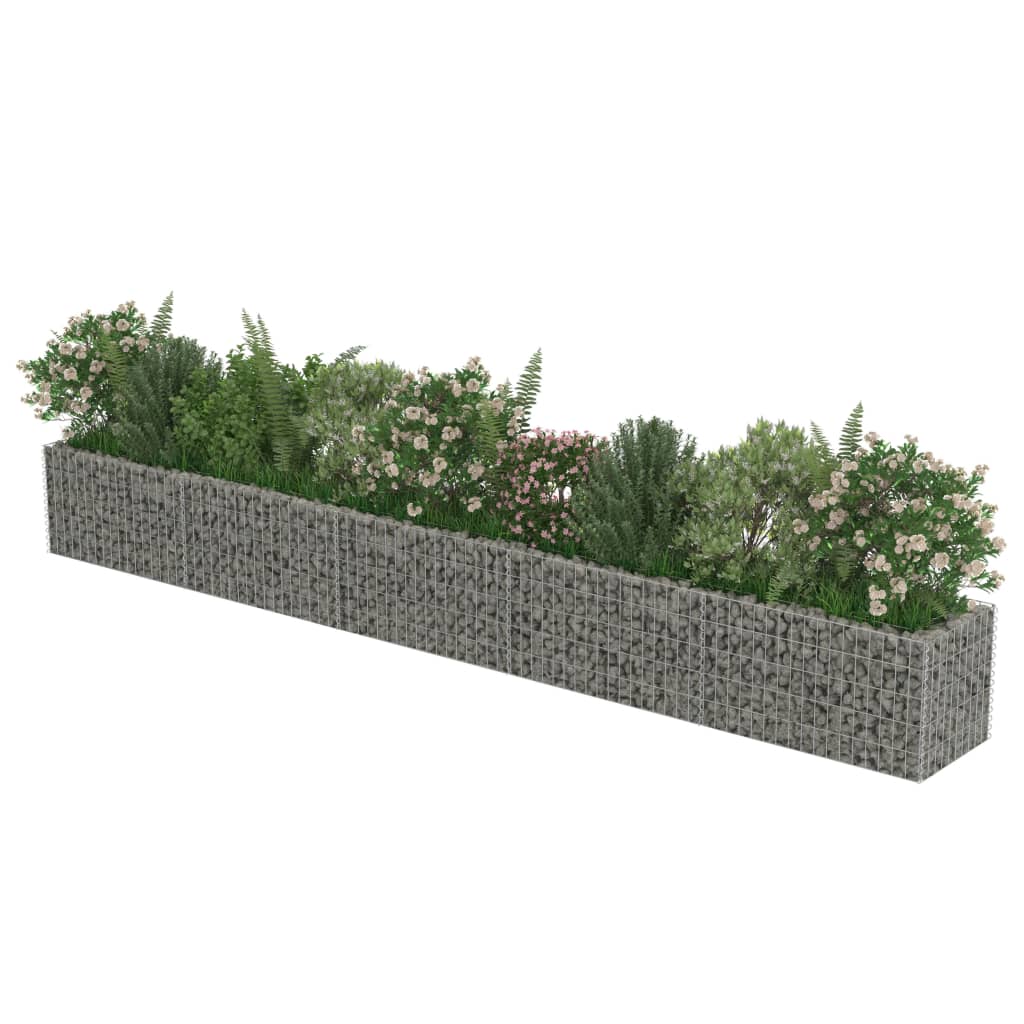 Gabion Plantenbak Verhoogd Gegalvaniseerd Staal 450 x 50 x 50 cm