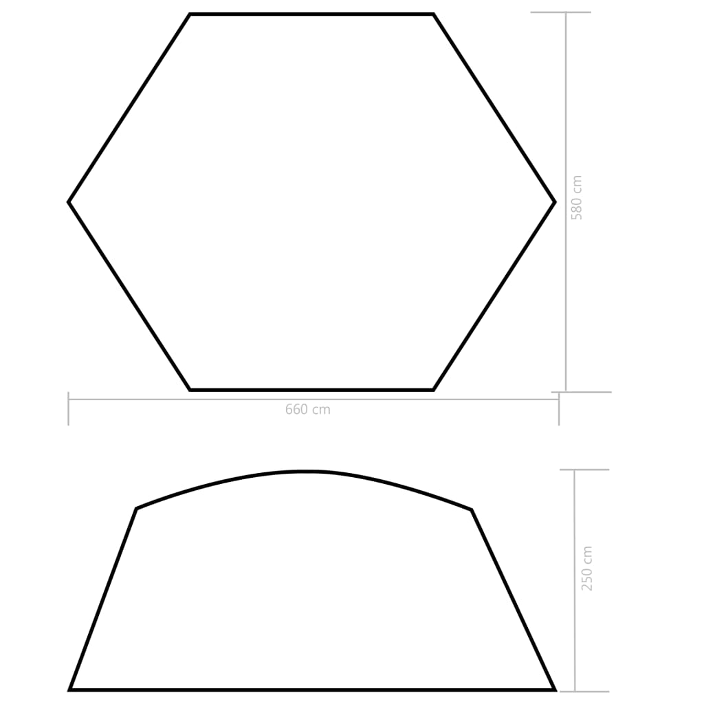 Zwembadtent Stof 660 x 580 x 250 cm Blauw