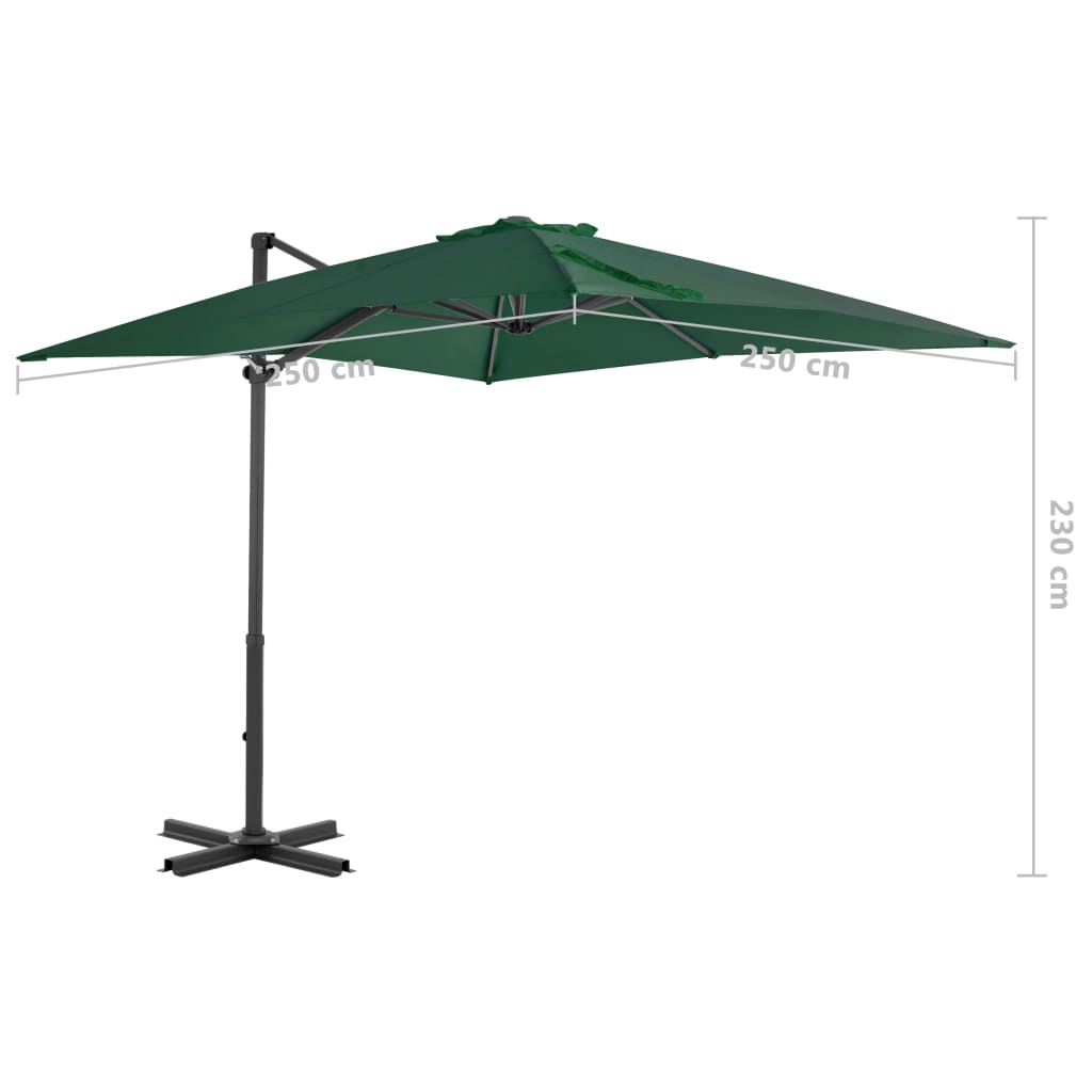 Zweefparasol Met Aluminium Paal 250X250 Cm Groen 250 x 250 cm Lichtgroen