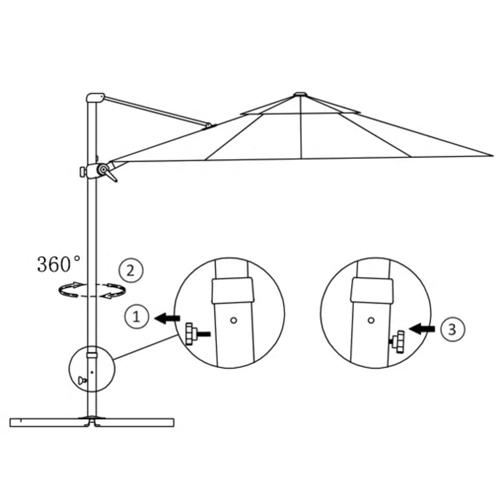 Zweefparasol Met Aluminium Paal 250X250 Cm Taupe 250 x 250 cm