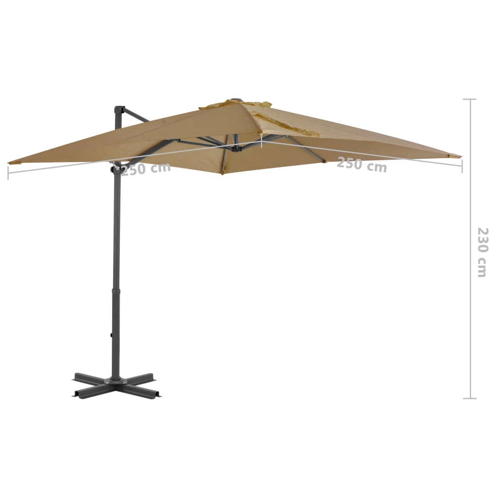 Zweefparasol Met Aluminium Paal 250X250 Cm Taupe 250 x 250 cm