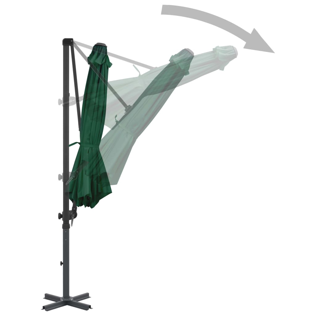 Zweefparasol Met Aluminium Paal 300 Cm Groen 300 x 238 cm Lichtgroen