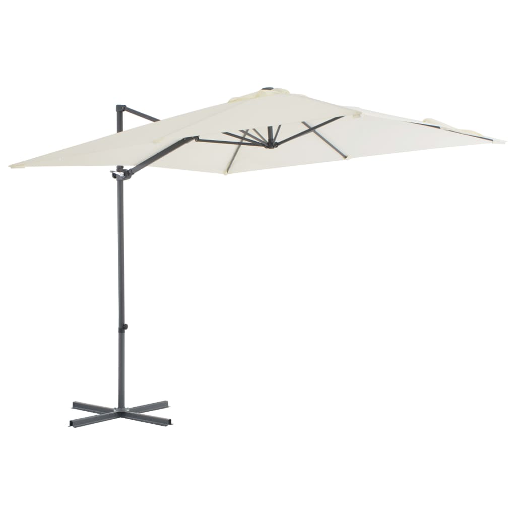 Zweefparasol Met Stalen Paal 250X250 Cm Zandkleurig 250 x 250 cm