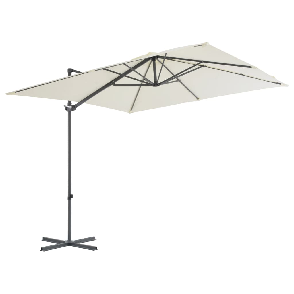 Zweefparasol Met Stalen Paal 250X250 Cm Zandkleurig 250 x 250 cm