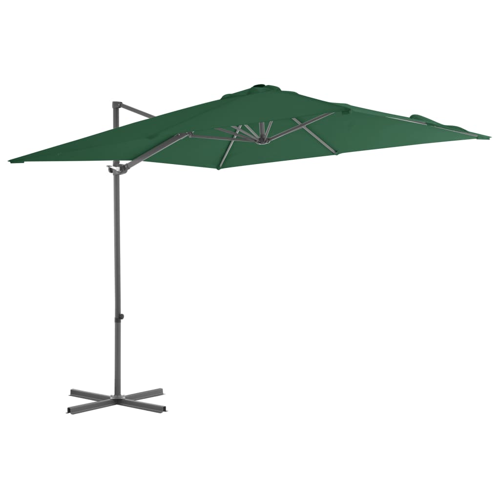 Zweefparasol Met Stalen Paal 250X250 Cm Groen 250 x 250 cm Lichtgroen