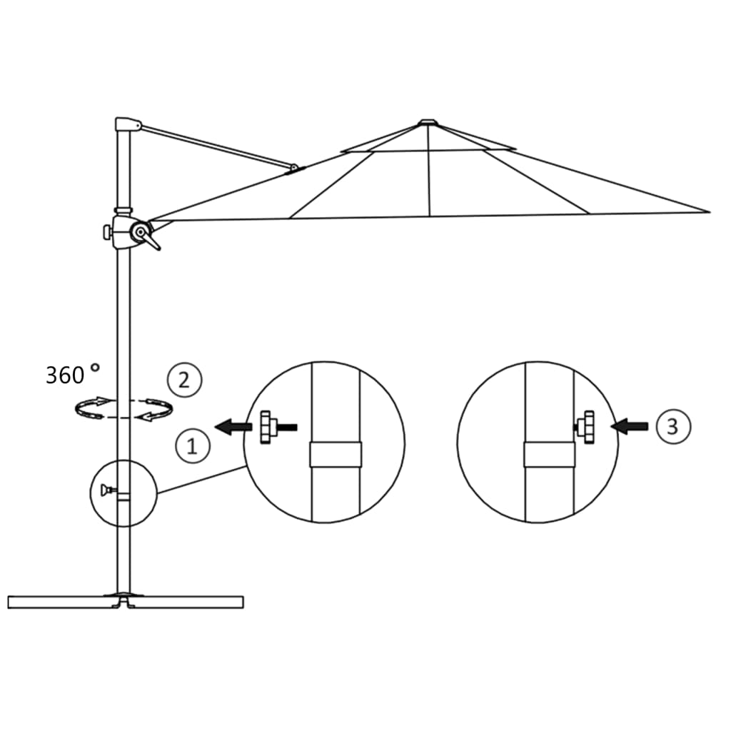 Zweefparasol Met Stalen Paal 250X250 Cm Antraciet 250 x 250 cm