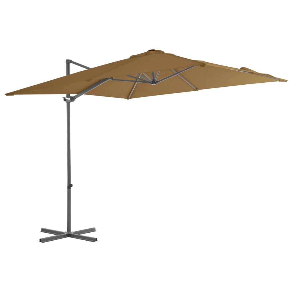 Zweefparasol Met Stalen Paal 250X250 Cm Taupe 250 x 250 cm