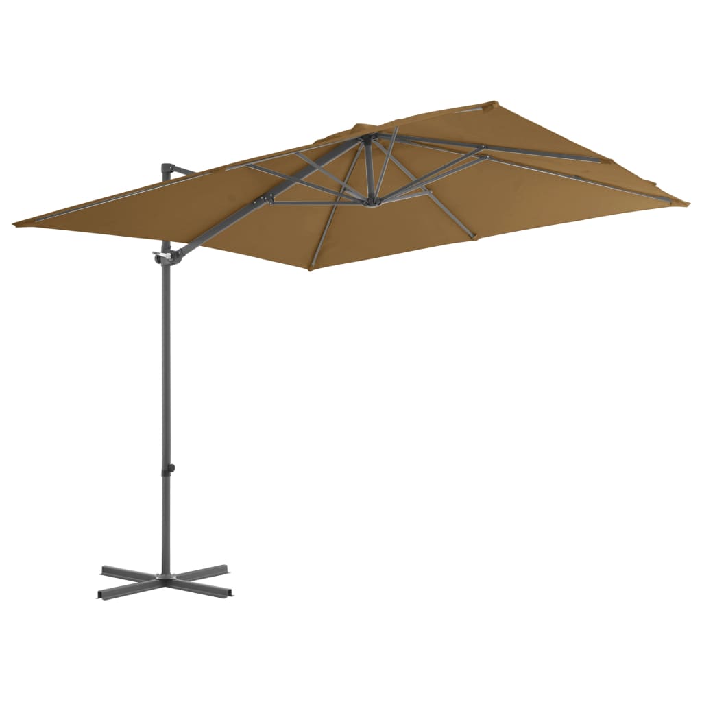 Zweefparasol Met Stalen Paal 250X250 Cm Taupe 250 x 250 cm